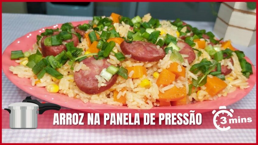 [ARROZ NA PANELA  DE PRESSÃO] ECONOMIZE SEU GÁS (Arroz na Panela de Pressão em 3 Minutos)