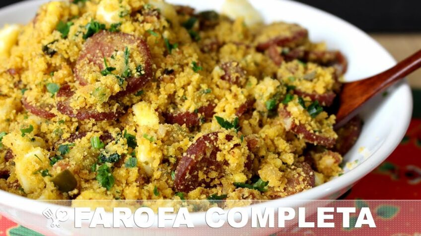 FAROFA com bacon e calabresa – Receitas de Natal