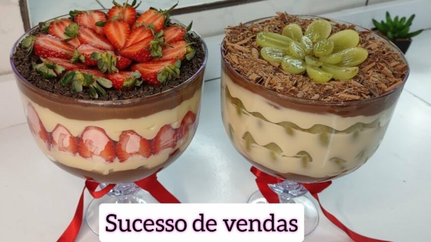 COMO PREPARAR SOBREMESAS NA TAÇA PARA O NATAL E ANO NOVO / E POR QUANTO VENDER /  BOMBOM NA TAÇA 🍫🍓