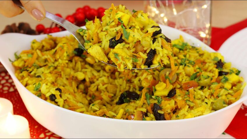 ARROZ FESTIVO DE NATAL- SUPER COMPLETÃO- FÁCIL E PRÁTICO- CHEIO DE SABOR -DIKA DA NAKA