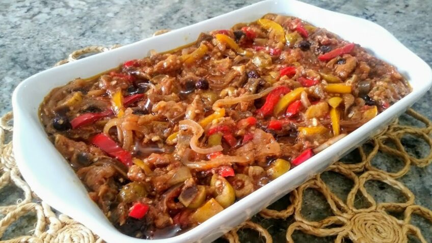 ANTEPASTO OU CAPONATA DE BERINJELA-RECEITA FÁCIL FEITA NA PANELA